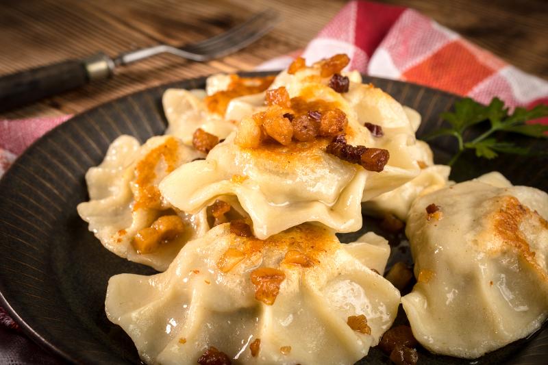  Pierogi, lecker angerichtet im Familienurlaub polnische Ostsee Ferienhaus